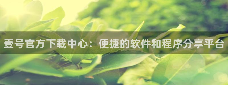 壹号大舞台网站：壹号官方下载中心：便捷的软件和程序分享平台